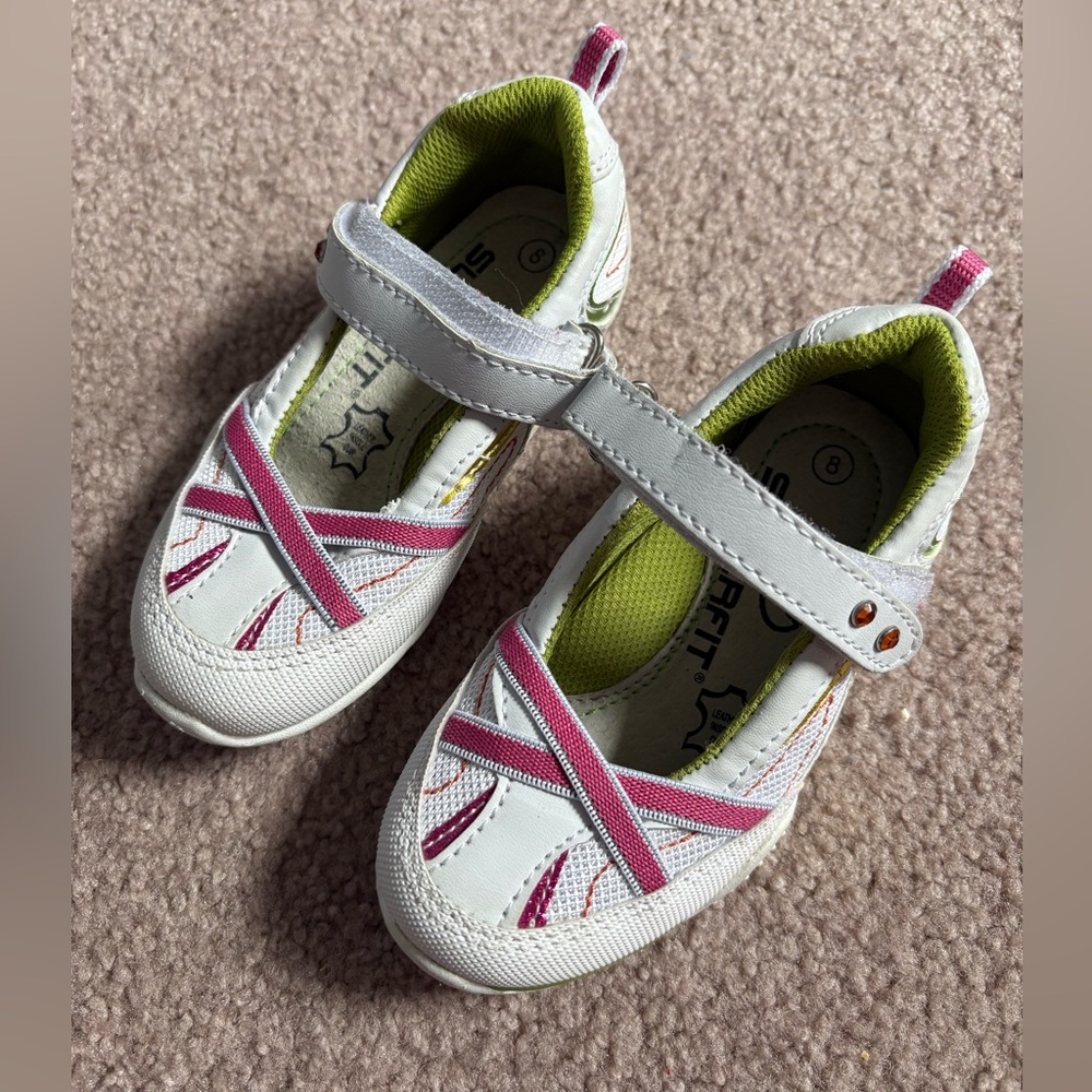 Superfit White and Pink Kids Sneakers